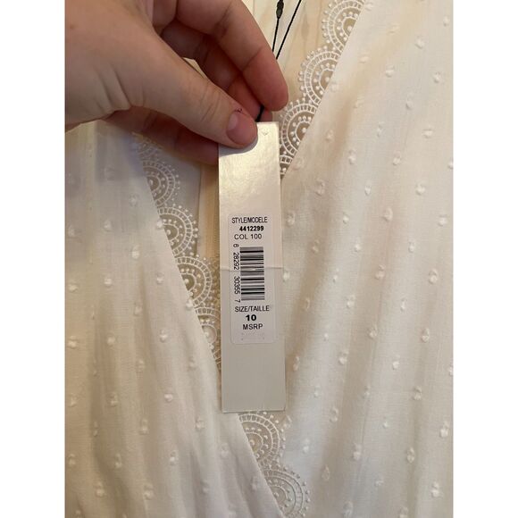 NWT Monique Lhuillier Swiss Dot Midi Dress - Picture 8 of 16